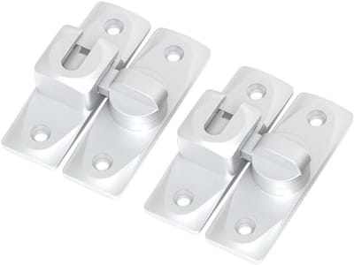 Aluminium Deurslot - Veiligheidsslot - Extra Beveiliging - 360 Graden Rotatie - 10.5 x 6.4 x 8 cm - Zilver
