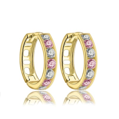 Juwelier Zwartevalk - 14 karaat gouden kinder oorbellen met zirkonia 12.111.066/13 mm--