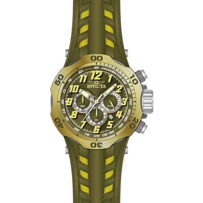 Invicta Venom 50509 Herenhorloge - Quartz Uurwerk - Roestvrij Staal met Groene Wijzerplaat - 52 mm