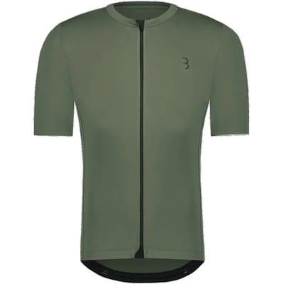 BBB Cycling Essence Fietsshirt Heren Korte Mouw - 15-25 °C - Ademend MTB en Wielrenshirt met 3 Achterzakken - Olijf Groen