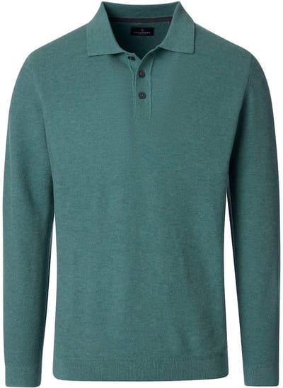 CASAMODA Heren Polo met Lange Mouw Katoen 126320020-345 - XXL