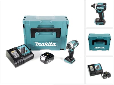 Makita DTD 154 RF1J accu-slagschroevendraaier 18 V 1/4" 175 Nm borstelloos + 1x accu 3,0 Ah + oplader + Makpac