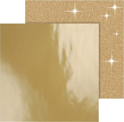 Design papier, vel 30,5x30,5 cm, 120+128 gr, goud, 2 vel/ 1 doos
