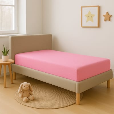 Saphira ESSENTIALS Badstof Junior Hoeslaken – Roze – 70x140/150 cm – 15 cm Matrashoogte – 360° Rondom Elastiek – Luxe Comfort & Perfecte Pasvorm
