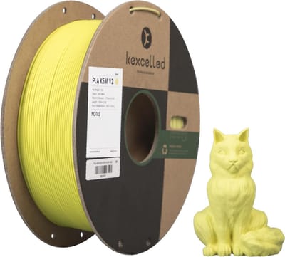 Kexcelled PLA Mat Geel/Matte Hot Yellow 1kg 3D Printer filament