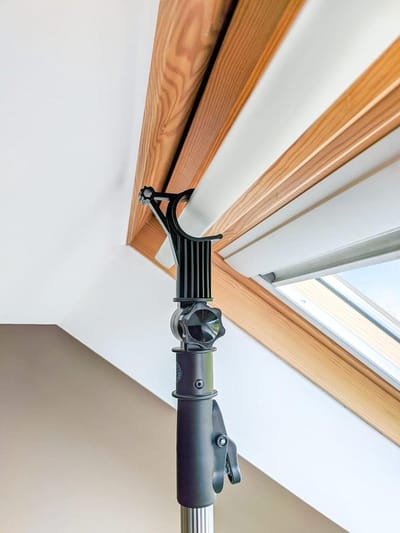 Telescopische Raamstang - Dakraamopener Paal - Velux Ramen Openen - Verstelbare Kophouder - 11-20 m - Zilver