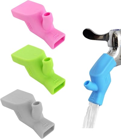 Set van 4 Flexibele Waterkraan Verlengers voor Keuken, Silicone Connectoren, Vermijd Waterverlies en Spatten in Diverse Kleuren