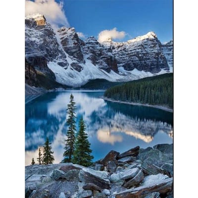 Diamant peinture pleine mosaïque bricolage diamant broderie paysage cascade montagne 20X30CM black