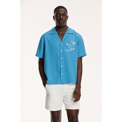 Shiwi Men Shortsleeve Mezcal Paloma Canadian Blue Maat: S | Casual Overhemden Outlet | Heren | Blauw