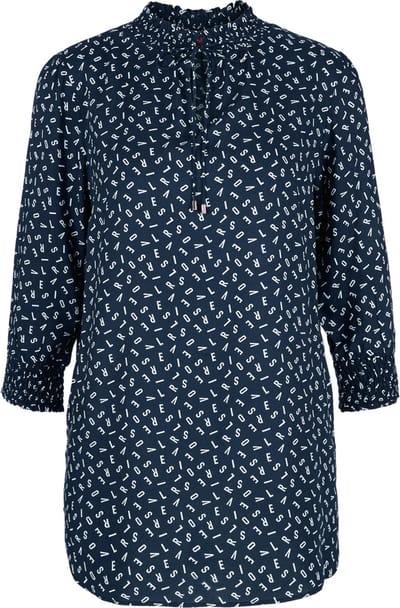 s.Oliver - Donker blauwe bloes - Maat 38 - Vrouwen - 59B0 navy AOP -