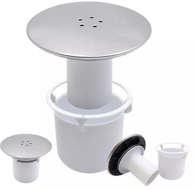 Dailygoods- Doucheafvoer Douche Drain Protector - Afvoerplug - Afvoerstop - Afvoerplug zonder overloop - Doucheafvoerkap haarvanger - Afneembare Hoes 11,5 cm