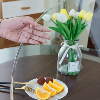 Glazen Tafelblad - Draaiblad - Bescherming Tafel - Gehard Glas - 45 cm - Transparant