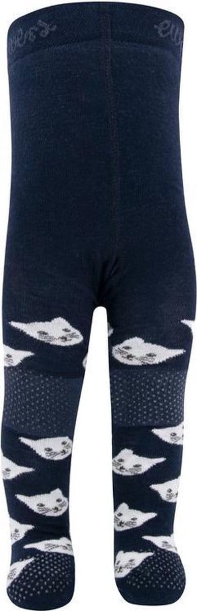 Babymaillot met antislip stippen - Donkerblauw met Poezenhoofdjes - 74