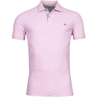 Giordano Nico Signature Polo Piqué Subtle Mélange Zacht Roze / male