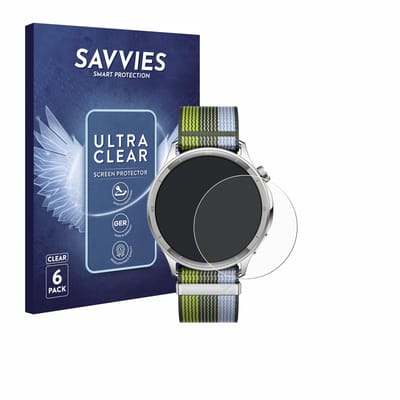 Savvies - Screenprotector voor Oppo Watch S - Folie Beschermfolie transparant 6 Stuks