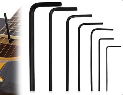 Set van 7 kleine universele inbussleutels van koolstofstaal voor gitaar, machine, auto, fiets en meubels (0.7-3.0mm)