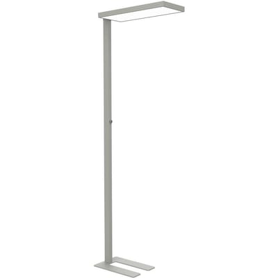 LED vloerlamp Maul MAULjura, 62 W, 9200 lm, 4000 K, direct/indirect licht, dimbaar, H 1965 mm, aluminium, zilver