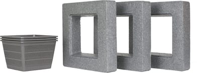 Plantenmand Set - Vijvermand Waterplantenmand - Vijver Organiseren - Voorkomt Plantenverspreiding - 3 stuks - Zwart