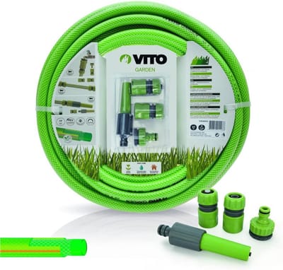 Tuinslang PVC Versterkt 10m met Multi-Jet Lans en Aansluitingen