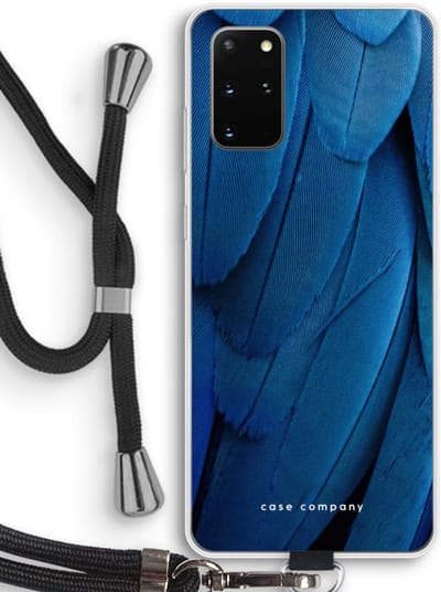 Hoesje met koord geschikt voor Samsung Galaxy S20 Plus hoesje met Koord - Pauw - Telefoonhoesje met Zwart Koord - Bescherming aan alle Kanten en Over de Schermrand