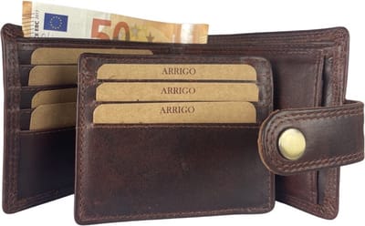 Portemonnee - Bruin - Portefeuille Heren - RFID - Anti Skim - Portefeuille Heren Autopapieren - Pasjeshouder - Arrigo