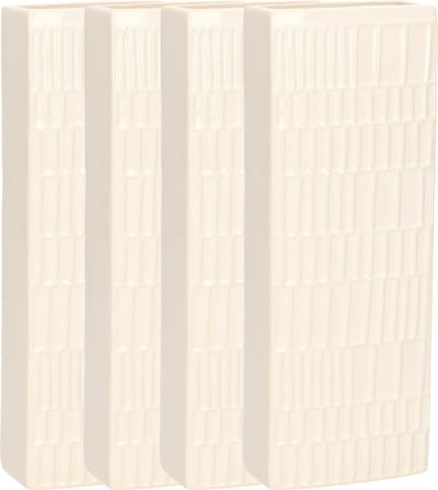 Gerimport Waterverdamper - 4x - wit - keramiek - 400 ml - radiatorbak luchtbevochtiger - 7,4 x 18,6 cm