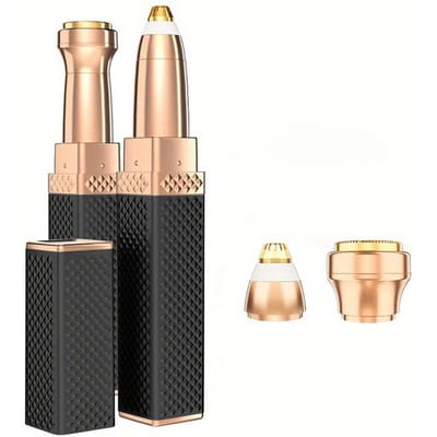 Rasoir à sourcils rechargeable 2 en 1 avec lumière LED, épilateur indolore pour femmes noir