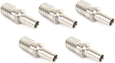Ribbel slangreducenten 10 mm naar 14 mm - ronde verbinding voor water, brandstof en lucht - set van 5 stuks