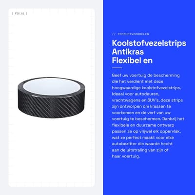 Dailygoods- Koolstofvezelstrip Antikras - Beschermende Film - Flexibel en Duurzaam - Vinylwikkelband - Randbeschermingssticker - 3CM x 3M - Autobeschermfolie