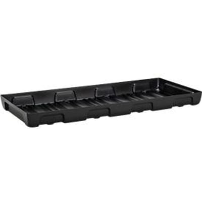 Lekbak voor kleine bakken CEMO 13/6, inhoud 44 l, voor legbordafmetingen 1300 x 600 mm, zonder rooster, met goedkeuring, stapelbaar, polyetheen, zwart