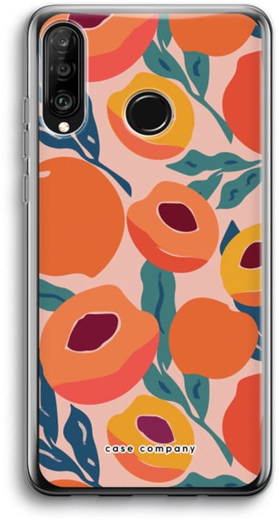 Case Company® - Hoesje geschikt voor Huawei P30 Lite hoesje - Perzik - Soft Cover Telefoonhoesje - Bescherming aan alle Kanten en Schermrand
