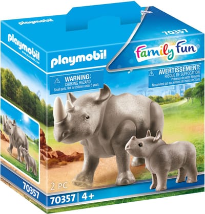 PLAYMOBIL Family Fun Neushoorn met baby - 70357