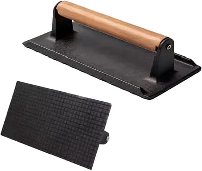 Vleespers - Grillgereedschap - Hamburgers Maken - Gietijzer - 16x8x8cm - Zwart