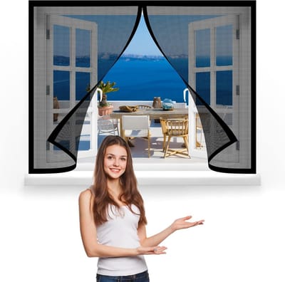 Horren voor Ramen 90x120 cm - Magnetische Vliegengordijn met Anti-Insectennet - Universeel en Duurzaam