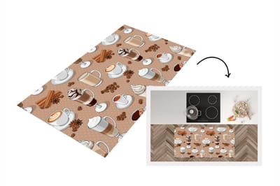 Keukenloper - Loper keuken - Patronen - Koffie - Cappuccino - Chocolade - 120x60 cm - Keukenloper vinyl