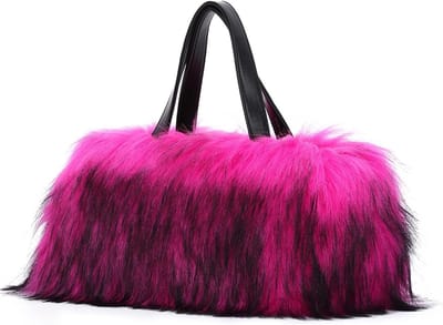 Stijlvolle Furry Schoudertas voor Vrouwen - Luxe Pluche Hobo Handtas met Top Handvat en Ruime Opbergruimte