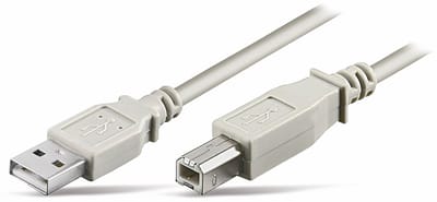 USB-A - USB-B kabel | USB2.0 | 2,5W | beige | 0,50 meter