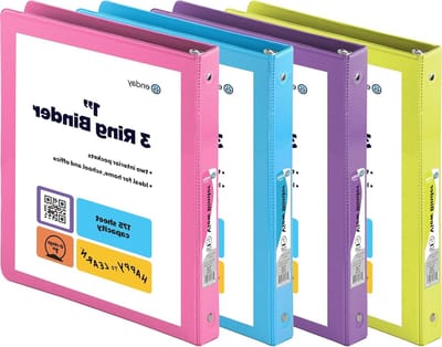 Ringband 1 inch - Binders met zakken - School en kantoor - Transparante hoes - 1 inch