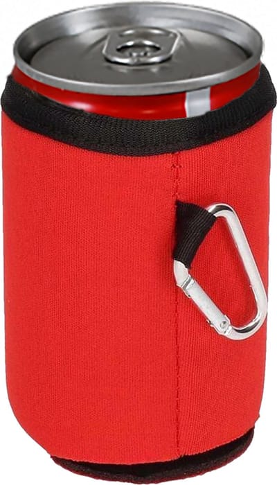 Blikjeskoeler - Drankkoeler - Thermohoes - Koelhoudhoes - Karabijnhaak - Rood - Fleskoeler - Bierkoeler - Koelzak