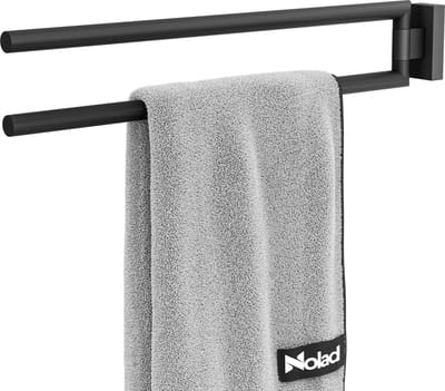 Nolad® Handdoekrek 2 armig - Handdoekhouder - Handdoekenrek - RVS - Zwart