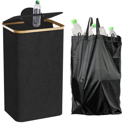 Boodflessen Verzamelcontainer met Deksel - 100 Liter - Statiegeldverzamelaar en Organizer voor Glasrecycling