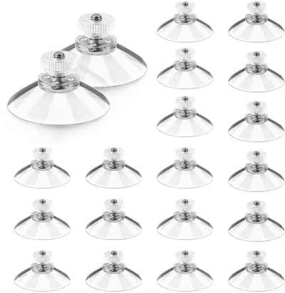 Dailygoods- Zuignappen met Schroefdraad Ø 40 mm - Transparante Zuignappen - Zuignappen voor Ramen - Zuignappen voor Decoratie - Schokbestendig - Duurzaam en Weerbestendig - Zuignaphaken