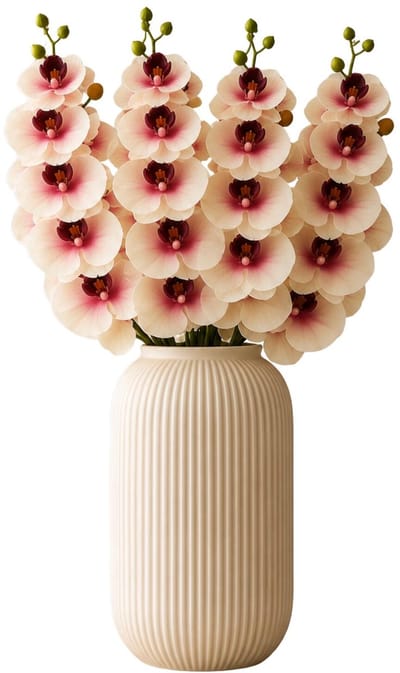 Bellatio Design Kunstbloem Orchidee Bora - 4x - roze - 77 cm - losse steel - kunst zijdebloemen - Phalaenopsis