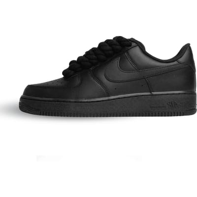 Nike Air Force 1 Low Rope Laces Black Custom