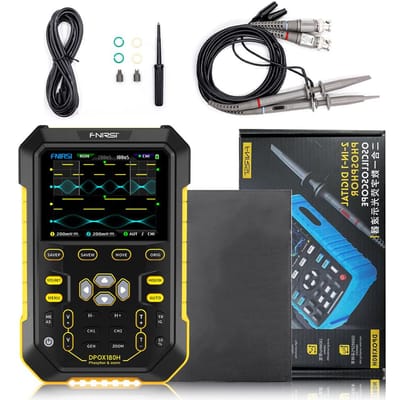 Handheld Fluorescent Digitale Oscilloscoop Dubbelkanaals 2in1 Draagbare Oscilloscoop 20M Signaal geel