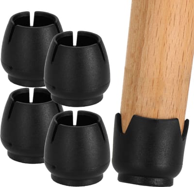 Springos Stoelpoot Beschermers | Stoelpootdoppen | Vloerbescherming | 4 stuks | 14-16 mm | Zwart