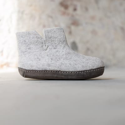 Vilten Hoge Dames Pantoffel Jado - Lichtgrijs - Maat 36 - Zachte Zool