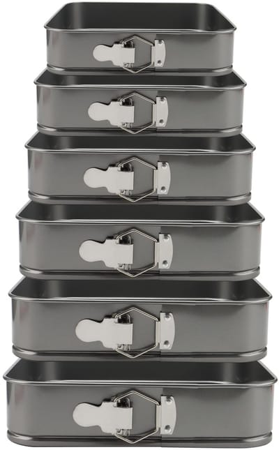 SPHProducts - Cakevorm Set - 6 Stuks - Non-Stick Bakvormen - Zwart - Geschikt voor Cheesecake - Ideaal voor Bakliefhebbers