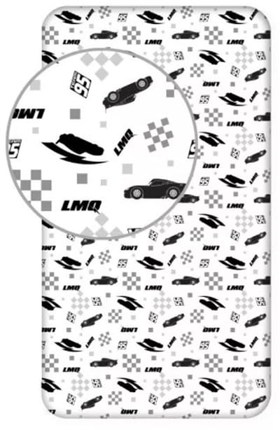 Cars Hoeslaken Zwart - Eenpersoons - 90 x 200 cm