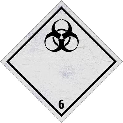 ADR klasse 6.2 besmettelijke stoffen bord | Sign Again materiaal | 10 x 10 cm